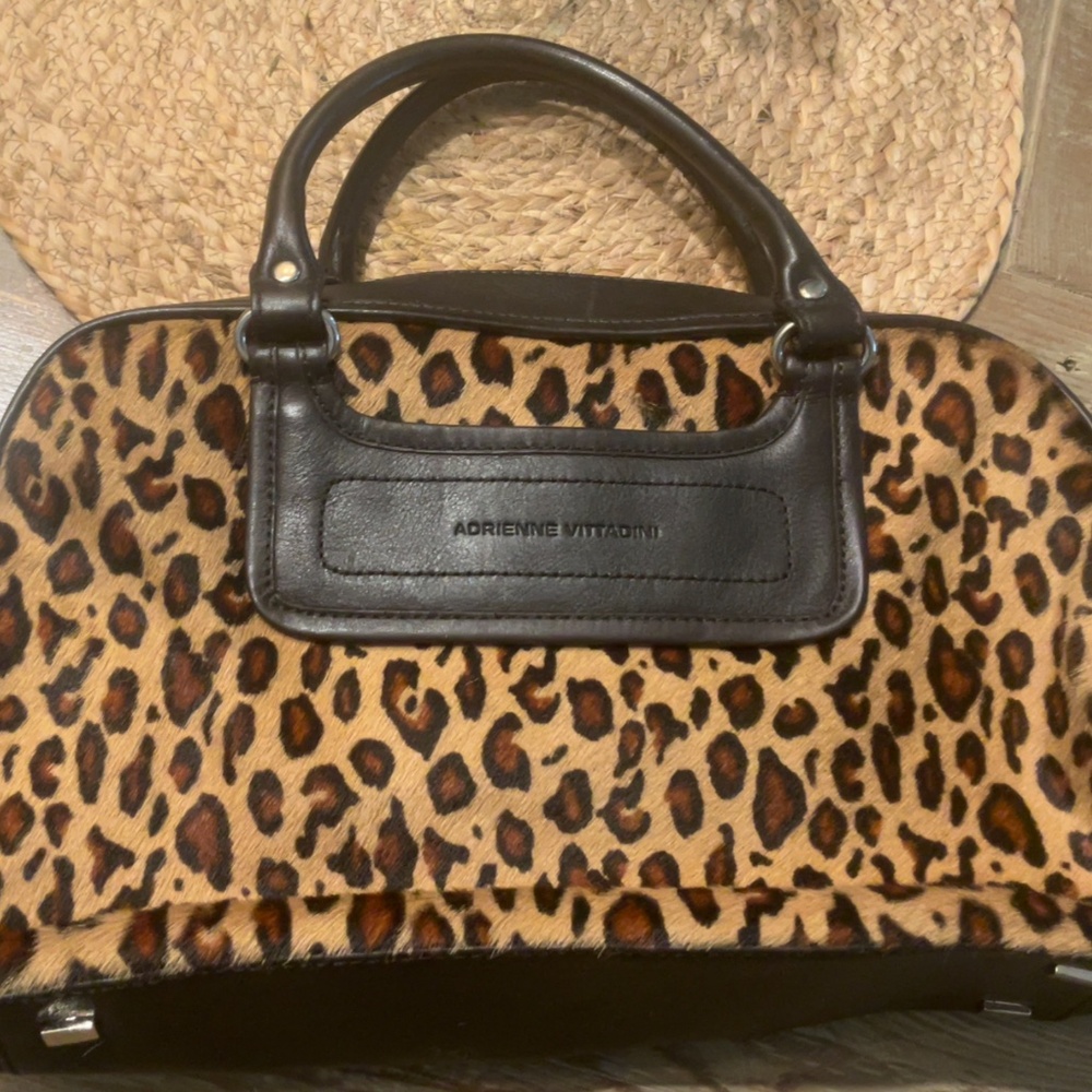 Adrienne Vittadini Beautiful Purse Leather Calf Hide cowhide Animal  NWOT